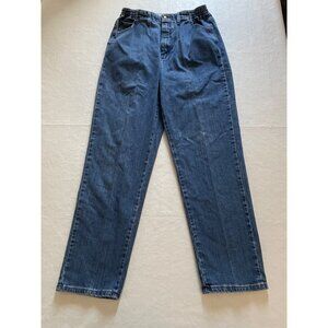 Vintage Lee Womens Paper Bag Side Elastic High Waist Jeans 14 Medium Blue Denim